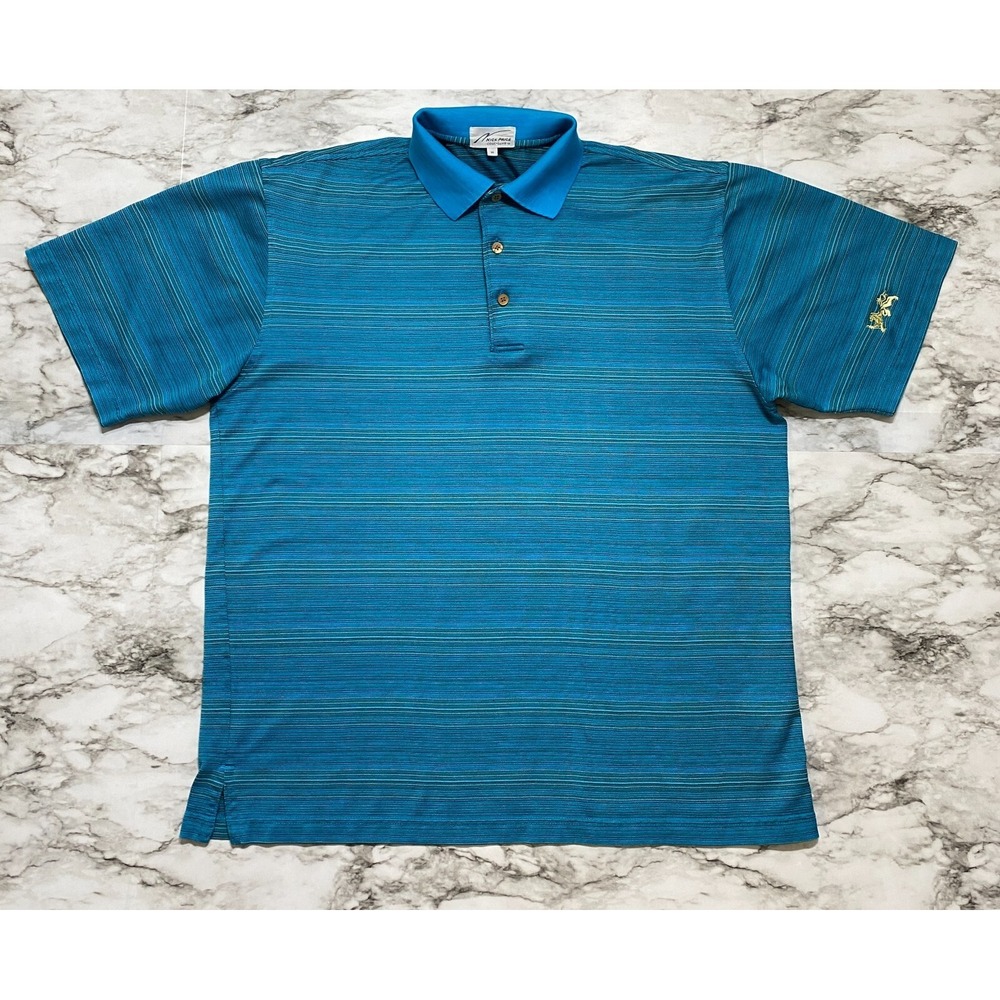 Nick Price Cool Luxe Golf Polo Mens Shirt Size M Multicolor Striped Short Sleeve